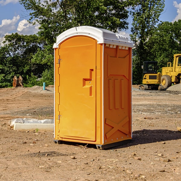 how often are the porta potties cleaned and serviced during a rental period in Damar